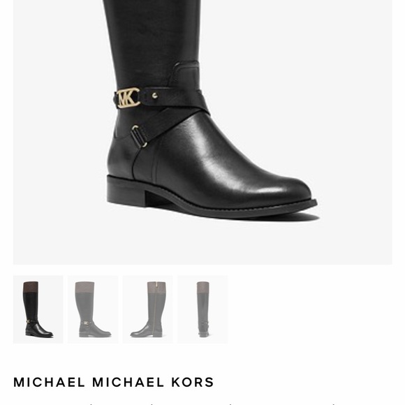 Michael Kors Boots - Leather and Logo Riding - Picture 11 of 12